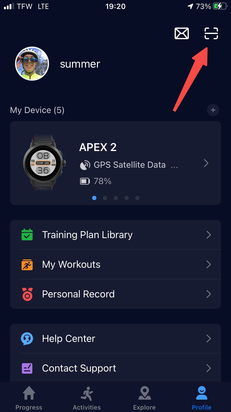 Coros hot sale apex app