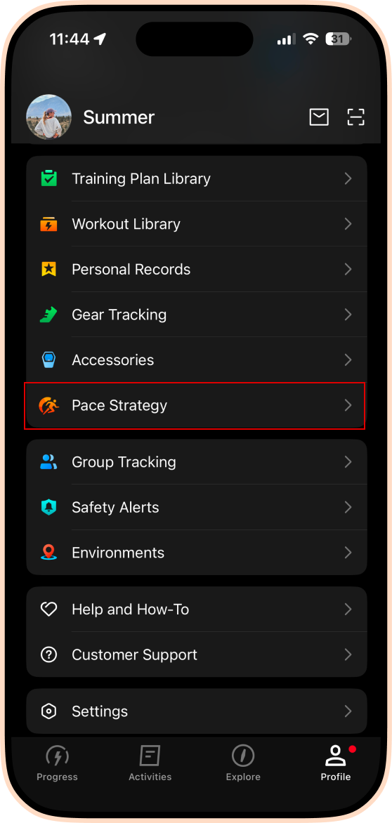 Pace Strategy profile page.png